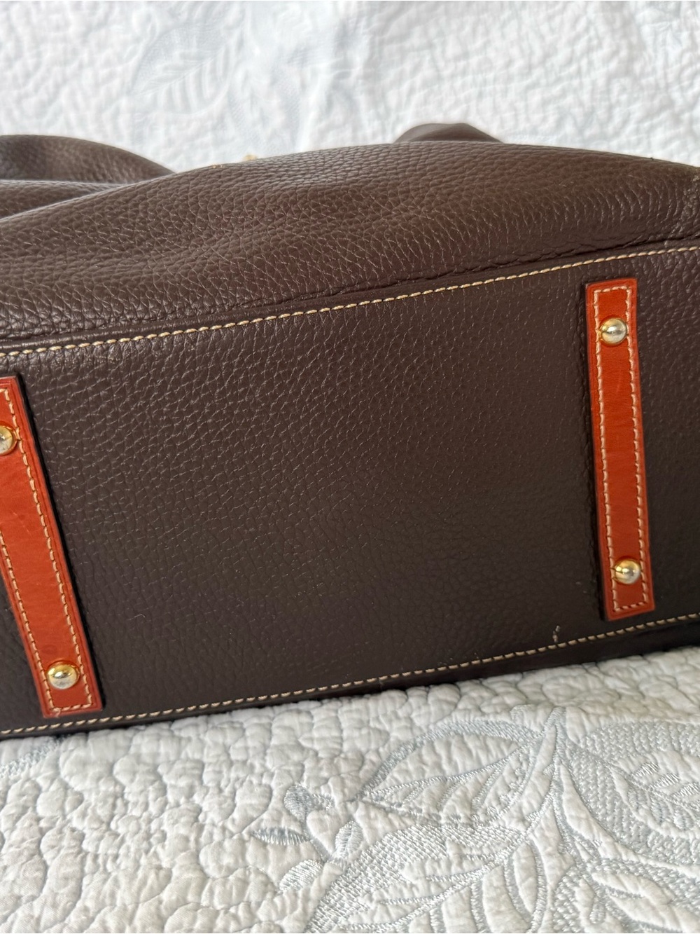 Dooney & Bourke Brown Shoulder Bag with Tan Trim